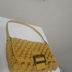 Yellow Crochet Shoulder Bag